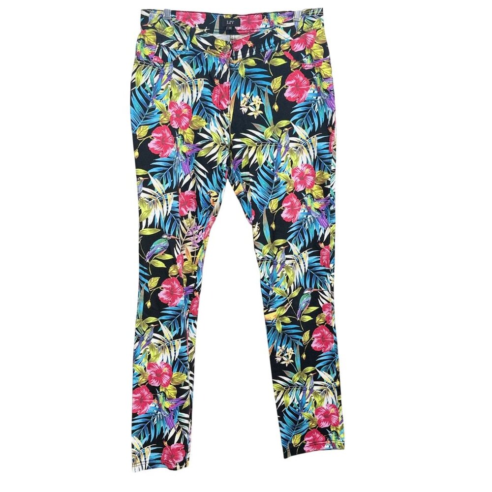 Liv Women’s Floral Print Slim Fit Jeans 40 EU /10 US Black Multicolor